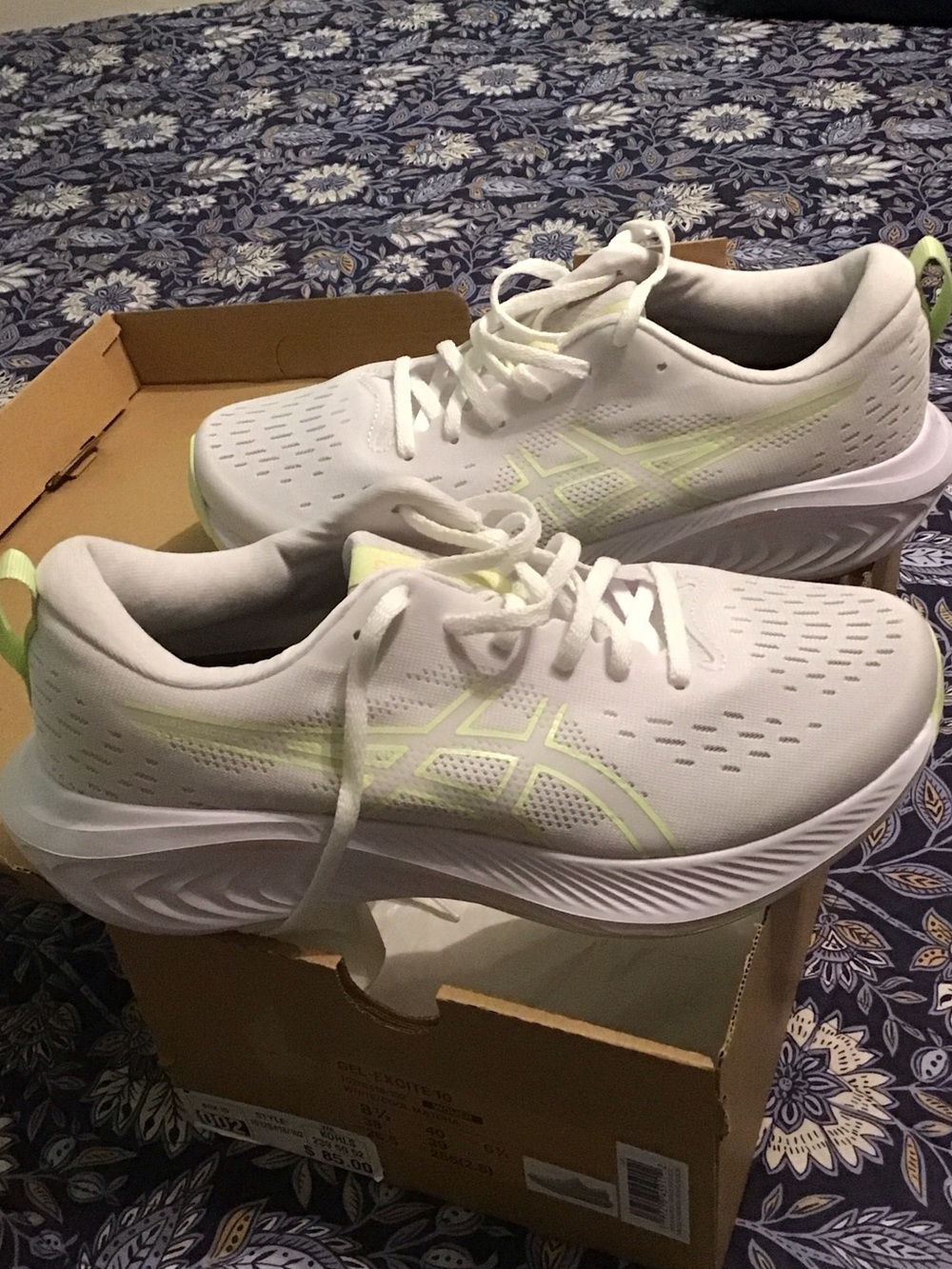 ASICS Women's White Running Shoes with Pale Yellow Accents